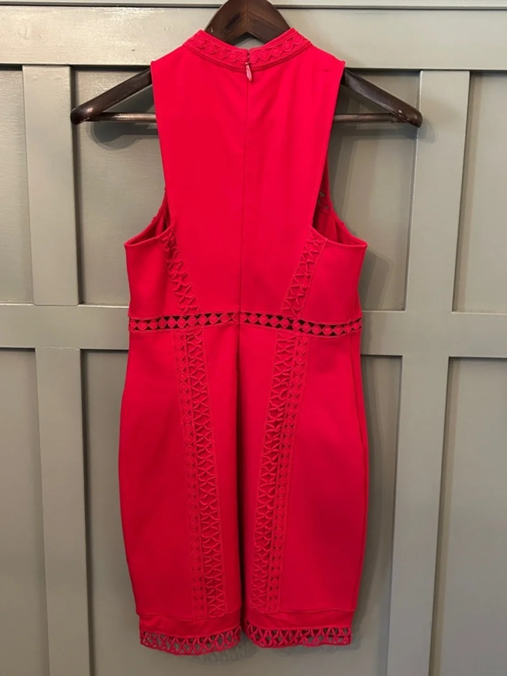 Free People Sky Scraper Mini Dress Red Crochet Lace Size XS